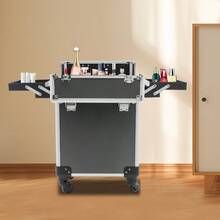 Rolling Makeup Train Case Professional Cosmetic Trolley Large Storage 4 Layers - as pic - View 6