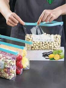 45pcs Zipper Seal Food Storage Bags, Thick Freezer Bags For Microwave, Reusable, Suitable For Organization (Also Available In 20pcs, 15pcs, 10pcs) Thicken Airtight Seal Fresh Keeping Bags With Zipper, For Home Refrigerator