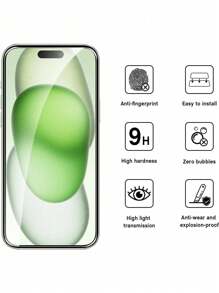 Set de 3 protectores de pantalla HD Clase A+ compatibles con 16E/ 16/ 16 Pro/ 16 Plus/ 16 Pro Max/15/14/ 13 Mini/12/ 11/XS/6/7/8 Plus, película transparente HD ultra fina de vidrio templado para protección de pantalla de teléfono móvil, amigable con fundas de teléfono