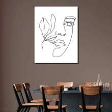 3pcs Modern Abstract And Sexy Female Facial Lines, Wall Arts, Canvas Printing Posters, Optional Frame Hanging Paintings, Living Room Or Student Dormitory Decoration ,Wall Art With Frame