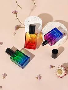 1 szt. Szklane butelki na perfumy Gradient 1oz/30ml - Wymienne butelki z atomizerem do drobnej mgiełki, podróżny rozmiar, przenośny kwadratowy design do perfum, olejków eterycznych i balsamów