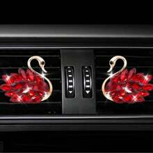 Bling Horse Eye Crystal Swan Alloy Pair Goose Car Air Outlet Ornaments Car Air Outlet Decorating Clips