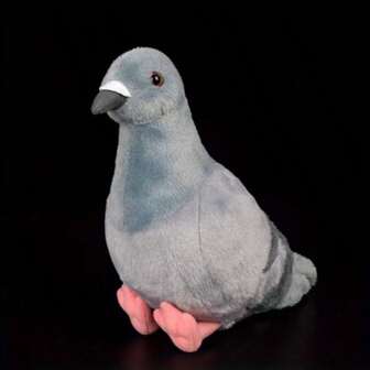 1 pieza Juguete de peluche suave y lindo de paloma - Animal de peluche realista gris con patas y pico rosados, ideal como regalo para niños, diseño de pájaro juguetón, juguete de pájaro juguetón | Diseño de animal realista | Juguete de peluche duradero, regalos de paloma