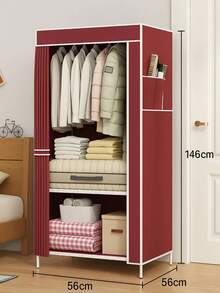 Armario Simple, armario plegable, armario de almacenamiento de tela minimalista, colgador de ropa plegable a prueba de polvo, armario de ropa para dormitorio - Multicolor - Ver 3