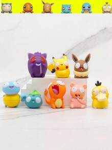 pokemon 1/8pcs Pokemon, Abstract Doll Ornaments, Suitable For Placing On Desks, Dining Tables, Bedside Tables, Etc., Birthday Gift Toys, Pikachu, Handmade Sets, Ideal Gifts For Enthusiasts, Party Lovers And Collectors, Suitable For Birthday Party Decorations. Features: Can Be Given As An Ideal Gift, A Must-Have In Summer, Suitable For Summer Parties, Birthday Parties, Christmas, Halloween, Thanksgiving Parties Or Use