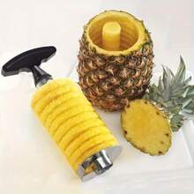 1pc Stainless Steel Pineapple Peeler Corer Slicer Cutter - Easy Core Removal, Slice & Dice Tool For Fresh Pineapple (Random Color & Style)