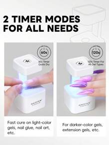 peacecolor Mini lámpara UV/LED para 4 bolas con 2 modos de temporizador para uñas largas o cortas, portátil para mujeres, manualidades de arte de uñas o salón, para viajar