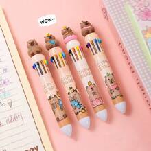 Sanrio 8pcs Sanrio Pompompurin Multicolor Ballpoint Pen, Creative Stationery, Student Planner Pens, Cute Fresh Learning Supplies School Supplies, Back To School