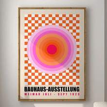 1pc /3PCSWall Arts Posters Optional Frame ModernMid Century Bauhaus Poster Geometric Wall Art Canvas Prints Living Room Bedroom Bright Colourful Artwork For Home Decor ,Wall Art With Frame