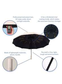 Windproof & UV-Blocking Foldable Dual-Use Automatic 3-Fold Umbrella, Suitable For Advertising Summer Cooling,Beach,Travel