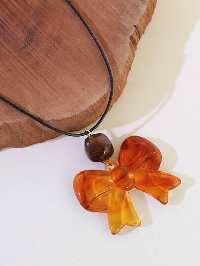 1pc Heart Pendant Necklace, Long, Minimalist, Elegant Korean Style Accessory