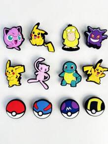 pokemon 5/10/20pcs Pokémon, Pikachu Shoe Charm - Fun And Creative DIY Shoe Accessories, Unique And Colorful Pikachu Hole Shoe Decorations, Used For Personalized Footwear; Ideal Gift For Enthusiasts, Party Darlings, And Collectors Suitable For Birthday Party Decoration Features