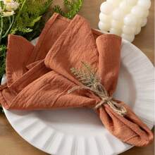 12pcs Handmade Fabric Napkins, With Rolled Edges, Exquisite Handloom Fabric Napkins, Suitable For Dinners, Parties, Weddings, Etc.