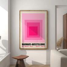 1pc /3PCSWall Arts Posters Optional Frame ModernMid Century Bauhaus Poster Geometric Wall Art Canvas Prints Living Room Bedroom Bright Colourful Artwork For Home Decor ,Wall Art With Frame