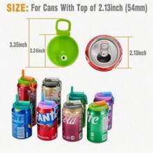 1pc Can Cup Lids Soda Can Lids Straw Soda Can Lids Reusable For Soda Water, Drinks, Juice, Soda Water Can Covers, Party Supplies Set