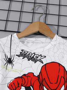 Ensemble short à manches courtes imprimé de bandes dessinées pour garçons, tenue décontractée, cadeau