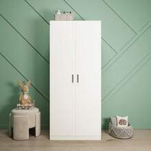2 Door Wardrobe In White - Oak - View 8