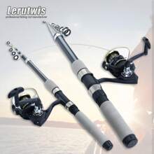 Vara de Pesca Marinha Telescópica de 1,8 m a 3,6 m, com Carretilha Opcional, Empunhadura de Cortiça Cinza, Multifuncional para Carpas, Portátil para Viagens, Equipamento de Pesca