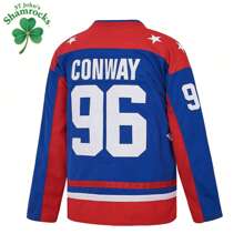 ST John's Shamrocks Herren #96 Charlie Conway Mighty Ducks Team USA Film Eishockey Trikot