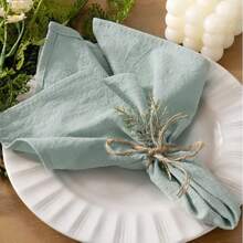 12pcs Handmade Fabric Napkins, With Rolled Edges, Exquisite Handloom Fabric Napkins, Suitable For Dinners, Parties, Weddings, Etc.