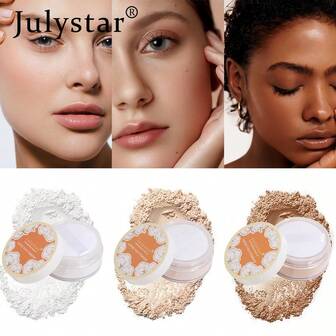 Julystar Loose Face Powder, Professional Makeup Setting Powder For Daily Use Powder-Foundation