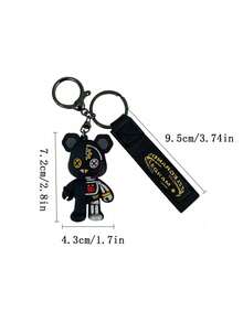 1 件休闲酷炫机械泰迪熊钥匙扣，个性化汽车钥匙圈，卡通 3D 小雕像包饰汽车配件学校可爱哥特 Y2k