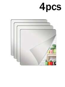 4pcs/8pcs 3D Mirror Tile Wall Sticker, Shatter-Resistant Acrylic Full Body Mirror Tiles, 30cm, Self-Adhesive, Flexible Plastic Mirror, Full Mirror Tiles, DIY Wall Decor, Suitable For Door, Bedroom, Home Gym, Bathroom, Dining Room, Home