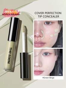 the SAEM Cover Perfection Tip Concealer Green Biege, Liquid Multi-Use Concealer, Full Coverage Makeup For Acne Dark Spots Dark Circles Hyperpigmentation And Blemishes, K-Beauty, Korean Makeup-6.5g/0.23oz.
