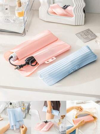 1 buc geantă rezistentă la căldură pentru ondulator, geantă de depozitare pentru ondulator din silicon, geantă de depozitare pentru ondulator, geantă de depozitare termoizolantă pentru ondulator, geantă de depozitare termoizolantă și anti-călcat, geantă de călătorie portabilă din silicon, geantă de depozitare pentru ondulator, geantă de depozitare termoizolantă pentru ondulator, husă de protecție, potrivită pentru placa de îndreptat părul, ondulatorul și instrumentele pentru permanent, instrumentele de păr, produsele pentru păr și accesorii pentru frizerie, salon de înfrumusețare, articole esențiale pentru călătorii