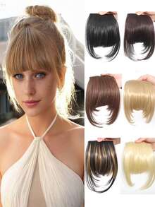 6inch Synthetic Fake Air Bangs Clip In Hair Extensions Fake Fringe False Hairpiece For Women Clip In Bangs Fake Hair - Multicolor - View 1