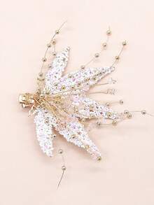 1 件新娘配饰闪亮宫廷风格渐变色枫叶锌合金发夹，适合所有季节