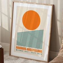 1pc /3PCSWall Arts Posters Optional Frame ModernMid Century Bauhaus Poster Geometric Wall Art Canvas Prints Living Room Bedroom Bright Colourful Artwork For Home Decor ,Wall Art With Frame