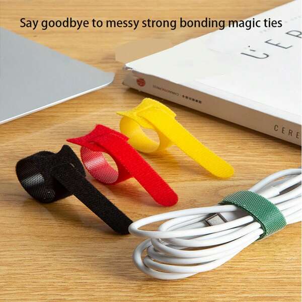 Magic Tape Tool, Storage Wire Organizing Strap Made Of Nylon, Data Cable Collection Strap With Self-Adhesive Backing., School Supplies,Back To School