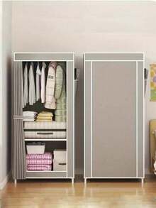 Armario Simple, armario plegable, armario de almacenamiento de tela minimalista, colgador de ropa plegable a prueba de polvo, armario de ropa para dormitorio - Multicolor - Ver 5