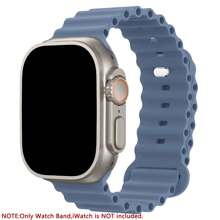 Ocean Silicone Sport Band Compatible With Apple Watch Ultra 2/Ultra Band 49mm 45mm 46mm 44mm 42mm(Series 3) For Men Women, Breathable Soft Waterproof Strap For Apple Watch Ultra 2, Apple Watch Ultra Series SE 10/9/8/7/6/5/4/3/2/1