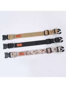 1pc Adjustable Pet Dog Tactical Collar, Durable Webbing And Soft Substrate, Prevent Escape Double D-Ring, Suitable For Medium To Large Dogs, High Density Webbing And Breathable [Bird's Eye] Mesh Fabric Double Layer Design. - Multicolor - View 9