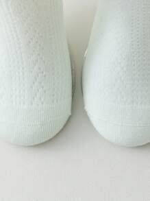 2 Pares de Meias de Algodão Totalmente Lisas e Finas de Malha para Meninas, Verão