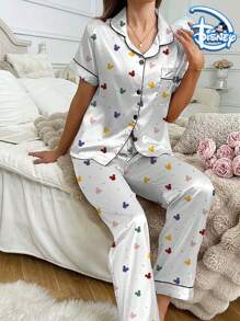 Disney Pantalones informales con diseños de dibujos animados de Disney, apropiados y de moda para el verano