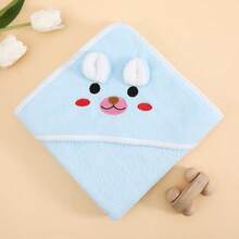 1pc Cute Cartoon Animal Hooded Baby Towel, High Quality Affordable Baby Gift, 31.5"X31.5" Size, Multifunctional Hooded Wrap Blanket, Polyester Material, Soft & Absorbent, Bathroom Essentials, Stroller Blanket - Multicolor - View 13