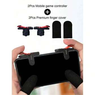 1set Mobile Game Trigger Controller Set, For Mobile Games Competition, Black