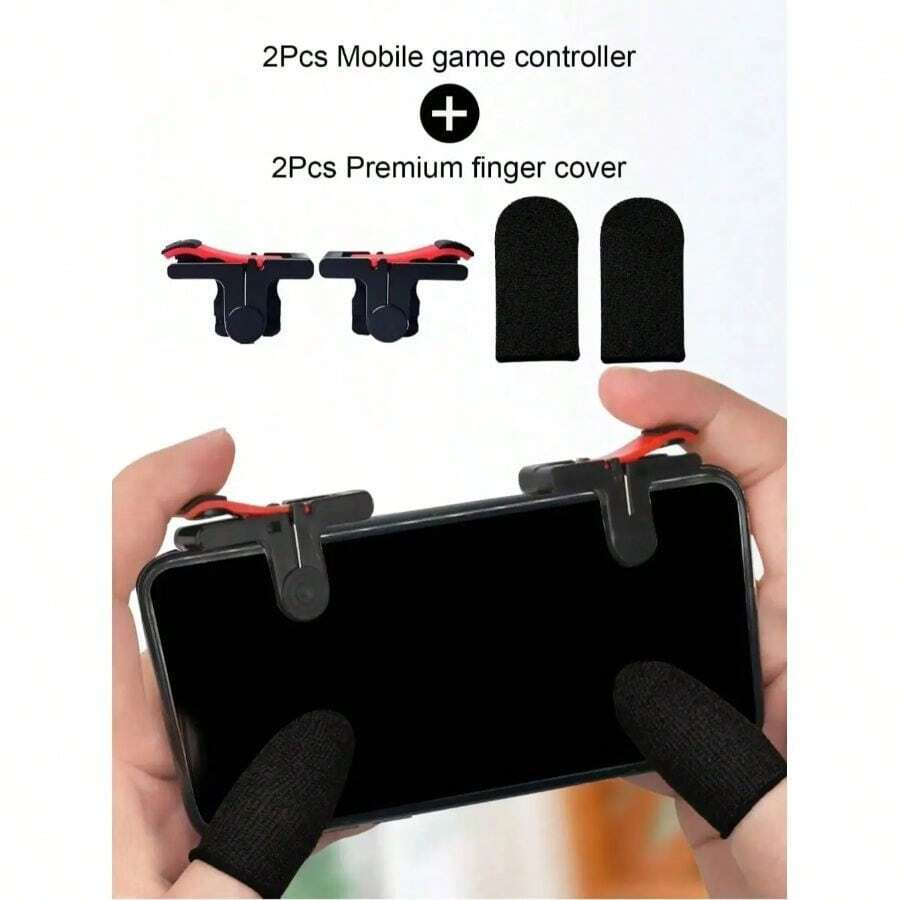 1 set Controlador de disparador de juego móvil, para competiciones de juegos móviles, negro