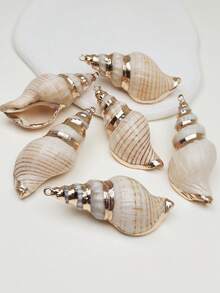 3pcs Beach Vacation Natural Seashell, Conch, Clam Pendant, Bohemian Style Natural Shell Pendant, DIY Jewelry Making And Decorative Hanging Accessory, Suitable For Necklace, Earring, Bracelet, Anklet, Bag Charm, Key Chain - Random Mix - View 15