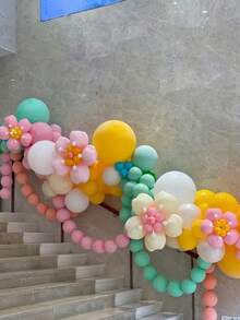 100pcs Colorful Tail Balloons, Suitable For Wedding, Birthday Party, Anniversary, Graduation, Holiday, Mother's Day, Indoor And Outdoor Decoration, Home Decor, Room Decoration - Multicolor - View 11