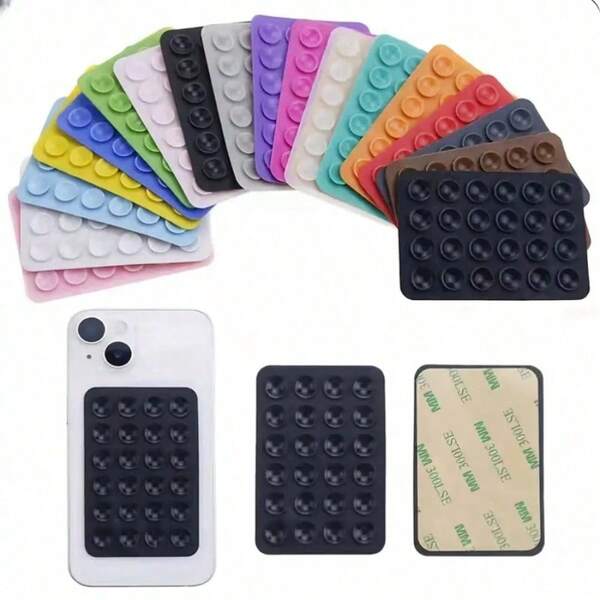 1 set de 8 piezas, incluye 24 soportes de teléfono con ventosas de silicona, adecuados para varias superficies, a prueba de agua. Fácil de pegar y antideslizante, compatible con iPhone, teléfonos Android, regalo para cumpleaños, familia, amigos, soporte para teléfono, accesorios para teléfono