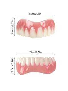 1 par de carillas dentales, versión mejorada, universal para hombres, mujeres y personas mayores, solución temporal para decoloración, espacios y caries en los dientes, decoración para fiestas, regalo ideal para la madre, cumpleaños, Año Nuevo