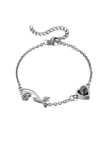 Pulsera personalizada de acero inoxidable con foto y flor de nacimiento cortada con láser, proyección de foto, un regalo único e ideal para ella, esposa, madre, abuelos para aniversarios, conmemoraciones, cumpleaños, uso diario, Día de la Madre, Día de San Valentín, Navidad, Año Nuevo