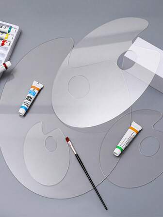 1pc/2pcs Clear Acrylic Palette For Watercolor, Oil Painting, Nail Art & Makeup Back To School