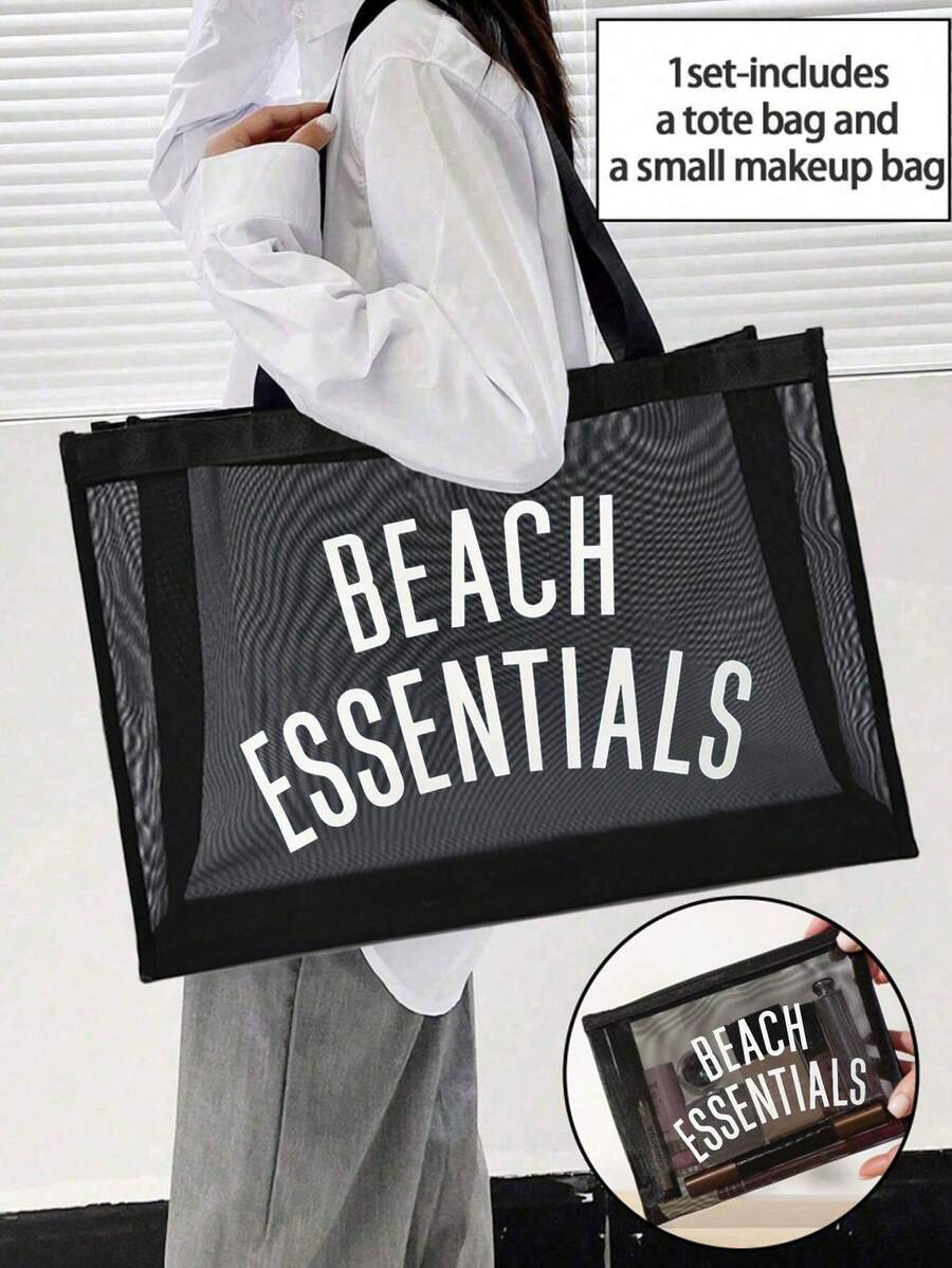 Strandutensilien Strandtasche, Strandtasche für Damen, Tragetasche für Strandaccessoires, geeignet für Hochzeit, Geburtstag, Urlaub, ein tolles Geschenk für Frauen, Mütter, Lehrer, Freunde, Brautjungfern, Studenten, große Tasche, Reisetasche für Urlaubsreisen