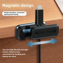 Magnetic Cable Organizer, Desktop Or Wall Mounted Charging Cable Holder, Wire Clips, Plug Hooks - Multicolor - View 6