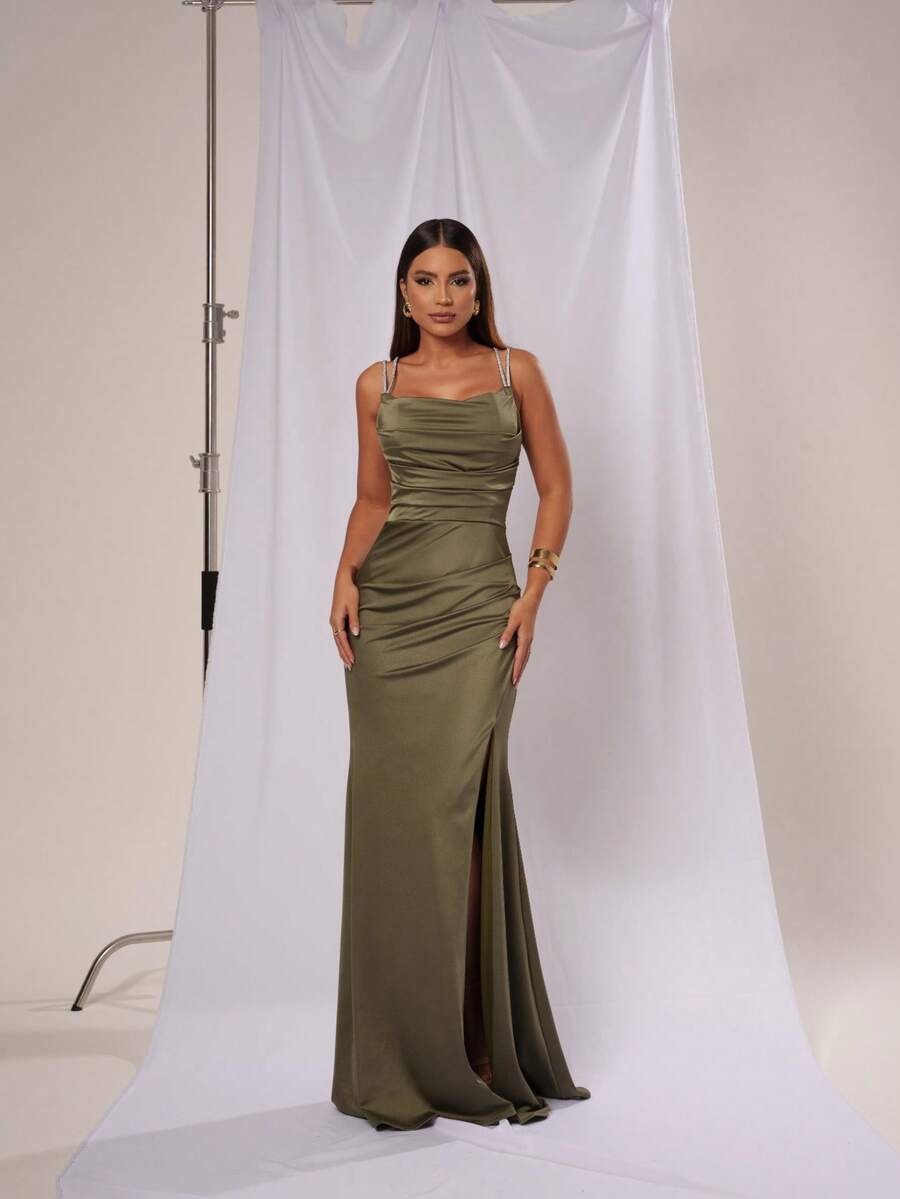 Women Formal & Evening Dresses - Olive Green - View 1